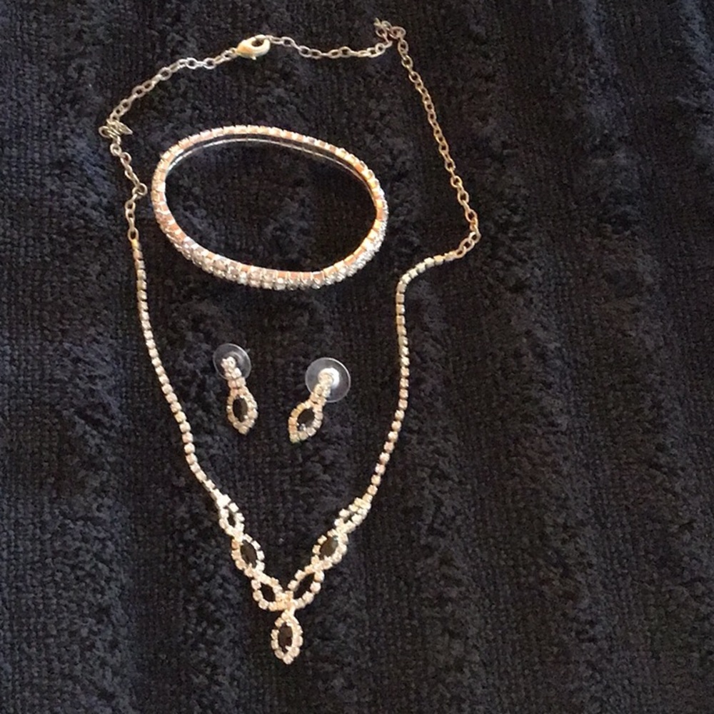 Necklace, bracelet and earrings